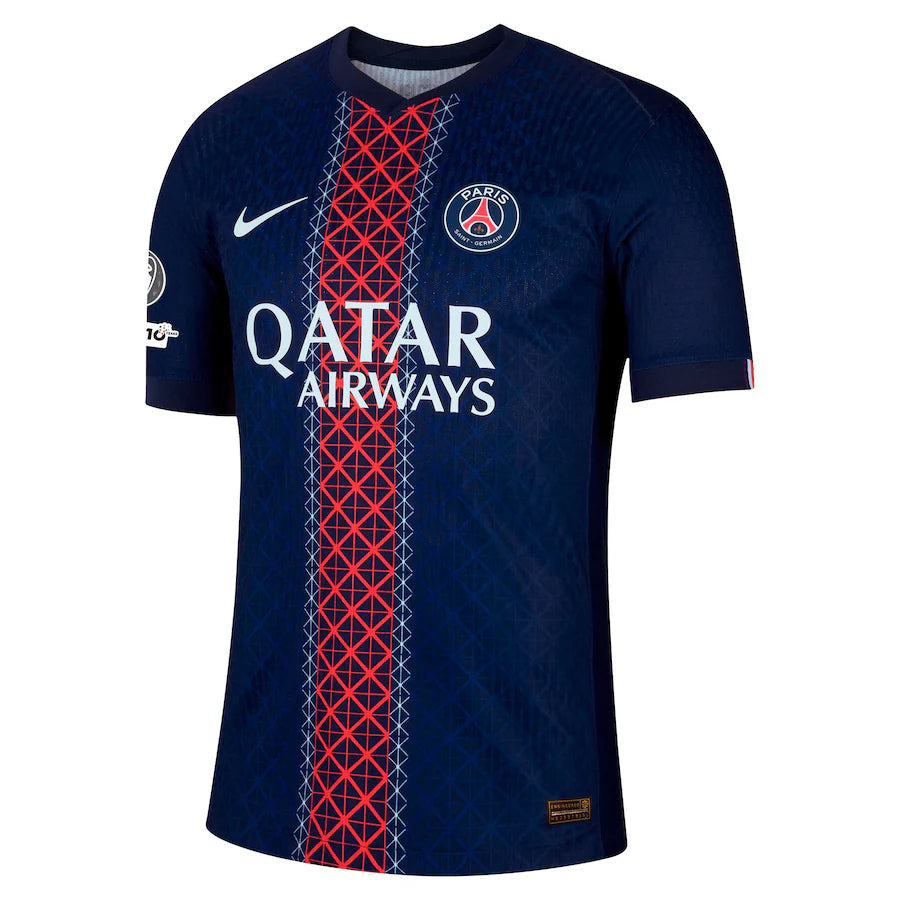 Koszulka meczowa PSG Player Verison Home Match Shirt 2025-26 z odznaką Ligi Mistrzów i 10. rocznicy Fundacji UEFA Top Koszulki Pilka Sklep