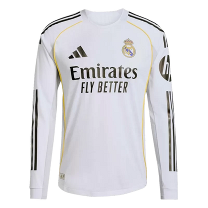 Player Version Real Madrid Home Long Sleeve Soccer Jersey 2025/26 Top Koszulki Pilka Sklep