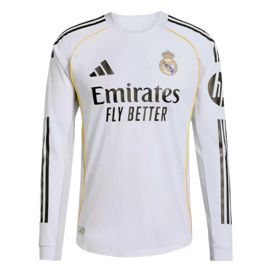 Player Version Real Madrid Home Long Sleeve Soccer Jersey 2025/26 Top Koszulki Pilka Sklep