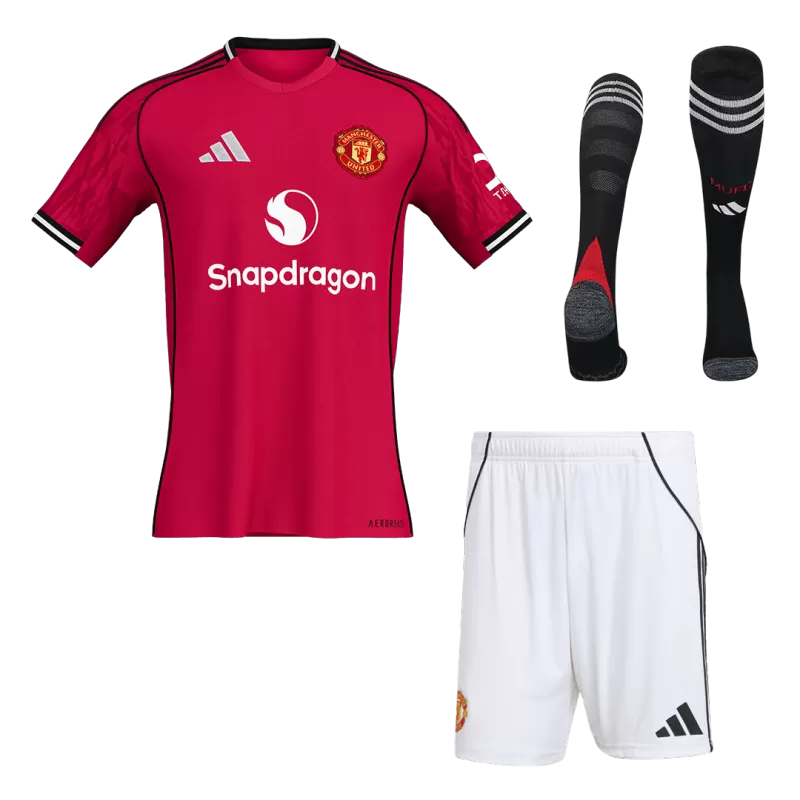Manchester United Home Soccer Jersey Kit(Jersey+Shorts+Socks) 2025/26 Top Koszulki Pilka Sklep