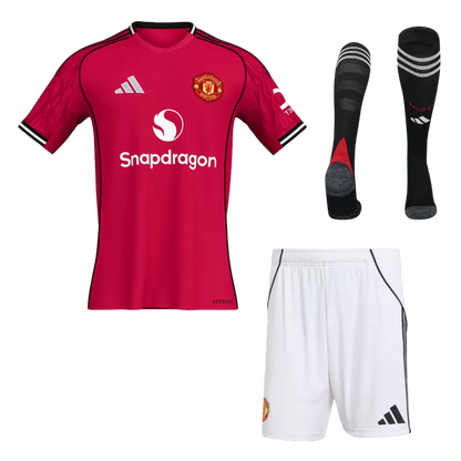 Manchester United Home Soccer Jersey Kit(Jersey+Shorts+Socks) 2025/26 Top Koszulki Pilka Sklep