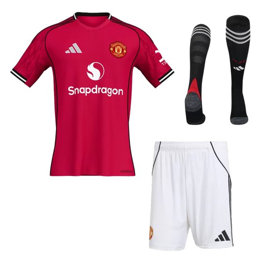 Manchester United Home Soccer Jersey Kit(Jersey+Shorts+Socks) 2025/26 Top Koszulki Pilka Sklep