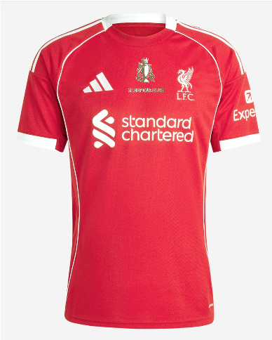 Liverpool Home Soccer Jersey 2025/26 - CHAMPIONS 24/25 & Gold Trophy & Insignia Top Koszulki Pilka Sklep