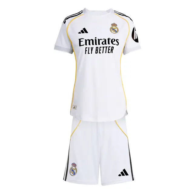 Dziecięcy zestaw piłkarski Real Madrid Home Soccer Jersey (koszulka + spodenki + skarpetki) 2025/26 Top Koszulki Pilka Sklep