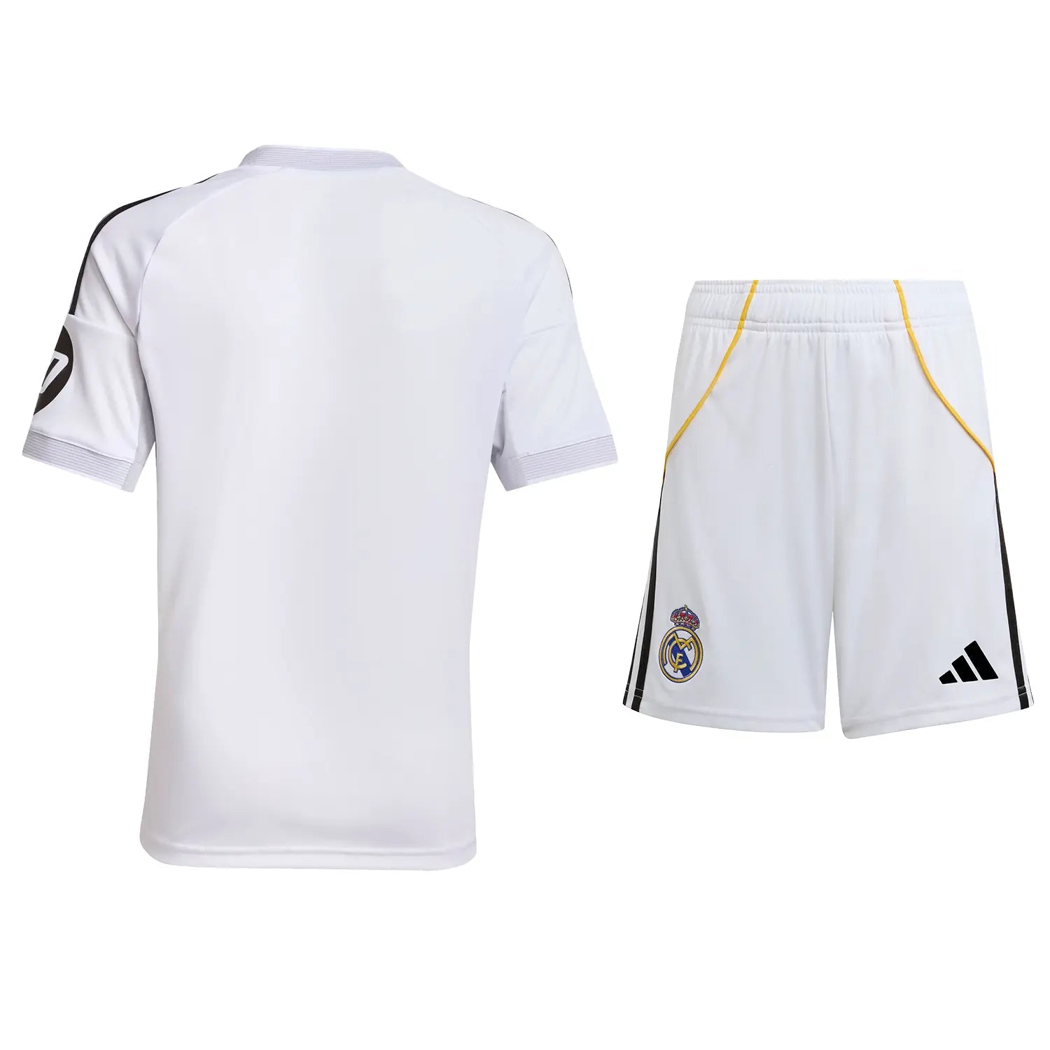 Dziecięcy zestaw piłkarski Real Madrid Home Soccer Jersey (koszulka + spodenki + skarpetki) 2025/26 Top Koszulki Pilka Sklep
