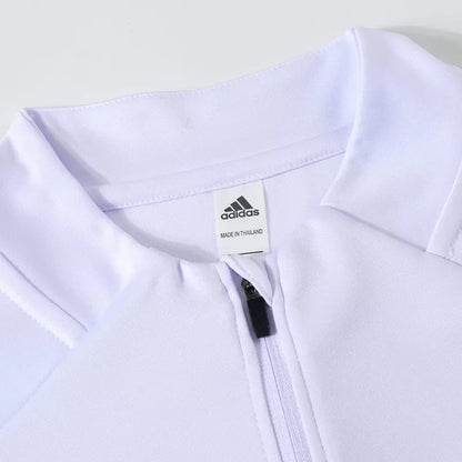 Real Madrid 1/4 Zip Tracksuit Kit (Jacket+Pants) 2025/26 - White Top Koszulki Pilka Sklep