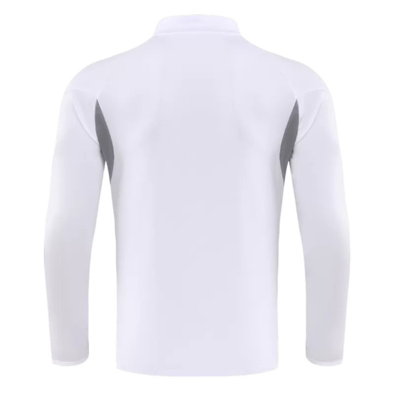 Real Madrid 1/4 Zip Tracksuit Kit (Jacket+Pants) 2025/26 - White Top Koszulki Pilka Sklep