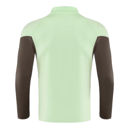 Kid's Real Madrid 1/4 Zip Training Kit (Jacket+Pants) 2025/26 - Green Top Koszulki Pilka Sklep