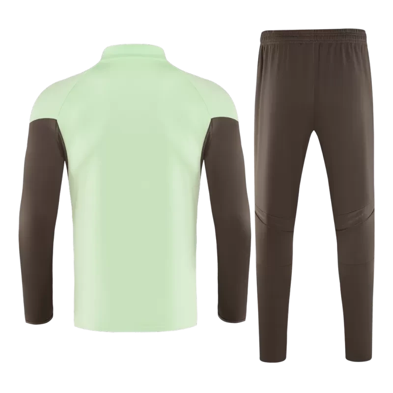 Kid's Real Madrid 1/4 Zip Training Kit (Jacket+Pants) 2025/26 - Green Top Koszulki Pilka Sklep