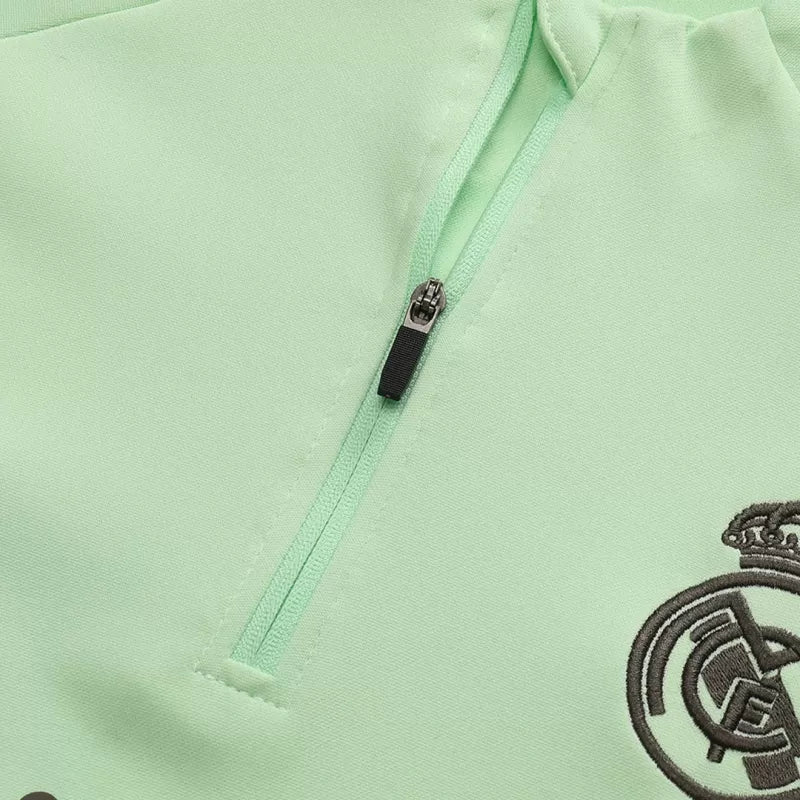 Real Madrid 1/4 Zip Tracksuit Kit (Jacket+Pants) 2025/26 - Green Top Koszulki Pilka Sklep