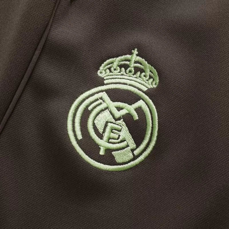 Real Madrid 1/4 Zip Tracksuit Kit (Jacket+Pants) 2025/26 - Green Top Koszulki Pilka Sklep