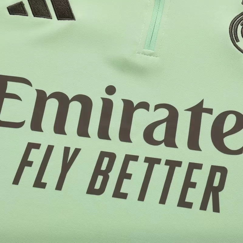 Real Madrid 1/4 Zip Tracksuit Kit (Jacket+Pants) 2025/26 - Green Top Koszulki Pilka Sklep