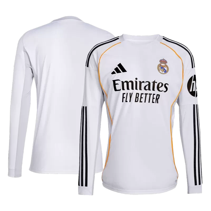 Real Madrid Home Long Sleeve Soccer Jersey 2025/26 Top Koszulki Pilka Sklep
