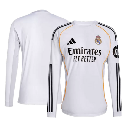 Real Madrid Home Long Sleeve Soccer Jersey 2025/26 Top Koszulki Pilka Sklep