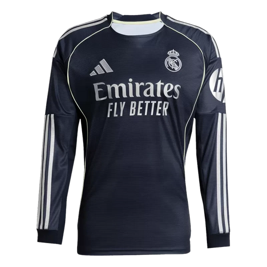 Real Madrid Away Long Sleeve Soccer Jersey 2025/26 Top Koszulki Pilka Sklep