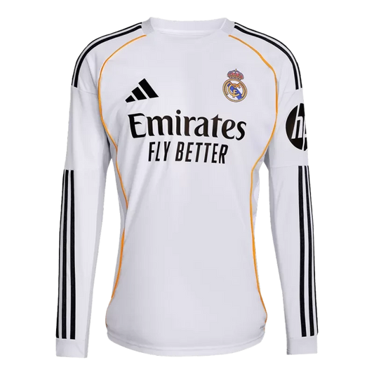 Real Madrid Home Long Sleeve Soccer Jersey 2025/26 Top Koszulki Pilka Sklep
