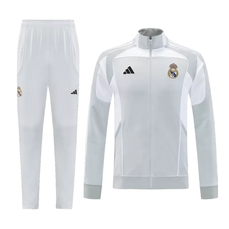 Real Madrid Training Jacket Kit (Jacket+Pants) 2025/26 - Gray Top Koszulki Pilka Sklep