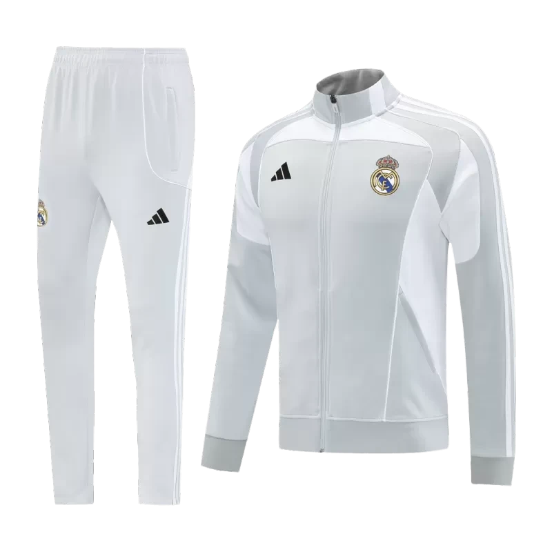 Real Madrid Training Jacket Kit (Jacket+Pants) 2025/26 - Gray Top Koszulki Pilka Sklep