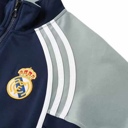 Real Madrid Training Jacket Kit (Jacket+Pants) 2025/26 - Navy & Gray Top Koszulki Pilka Sklep