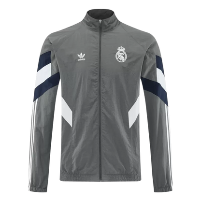 Real Madrid Windbreaker Jacket 2025/26 - Gray Top Koszulki Pilka Sklep