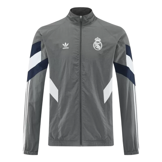 Real Madrid Windbreaker Jacket 2025/26 - Gray Top Koszulki Pilka Sklep