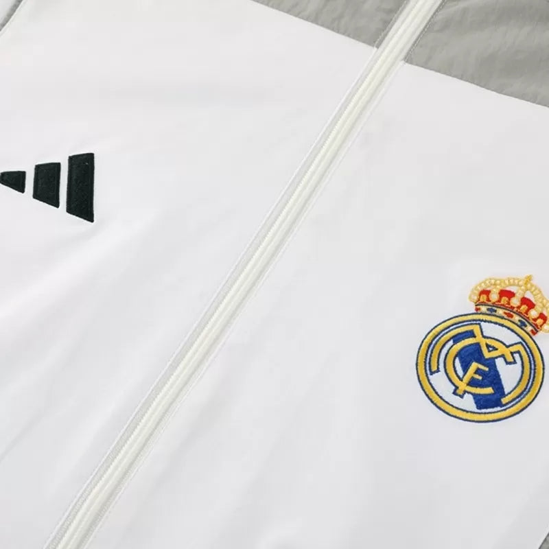Real Madrid Windbreaker Jacket 2025/26 - White Top Koszulki Pilka Sklep