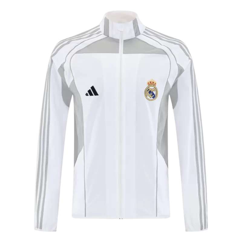 Real Madrid Windbreaker Jacket 2025/26 - White Top Koszulki Pilka Sklep