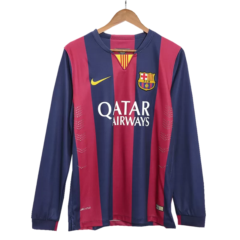 Retro 2014/15 Barcelona Home Long Sleeve Soccer Jersey Top Koszulki Pilka Sklep