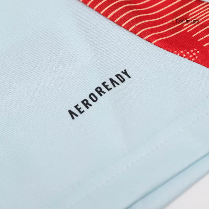 Koszulka piłkarska przedmeczowa Spain EURO 2024 – jasnoniebieska Top Koszulki Pilka Sklep