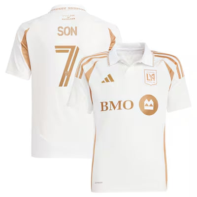 Fan Version Men's LAFC #7 Son Heung-Min White 2025 Away Top Koszulki Pilka Sklep