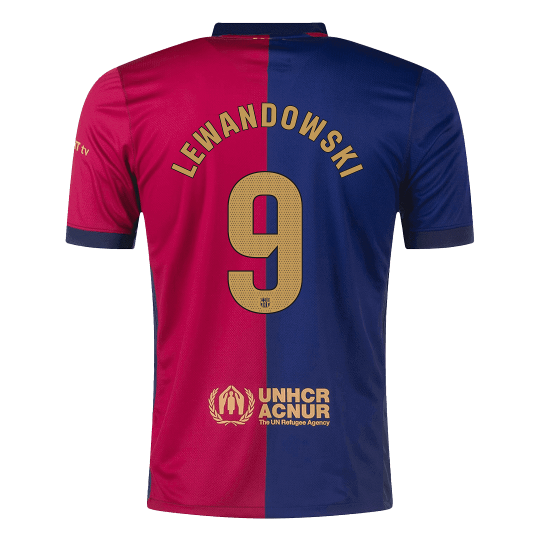 Koszulka Barcelona domowa 2024/25 LEWANDOWSKI #9 - Spotify Logo Without Text