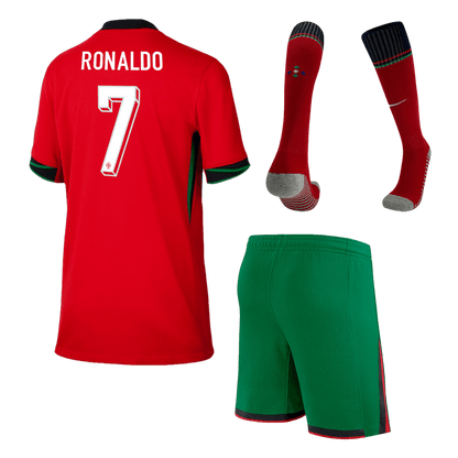 Dziecięca Portugal RONALDO #7 Koszulki domowe Pełny zestaw Euro 2024 Top Koszulki Pilka Sklep