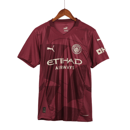 Men's High quality Manchester City Third Away 2024/25 football shirt red