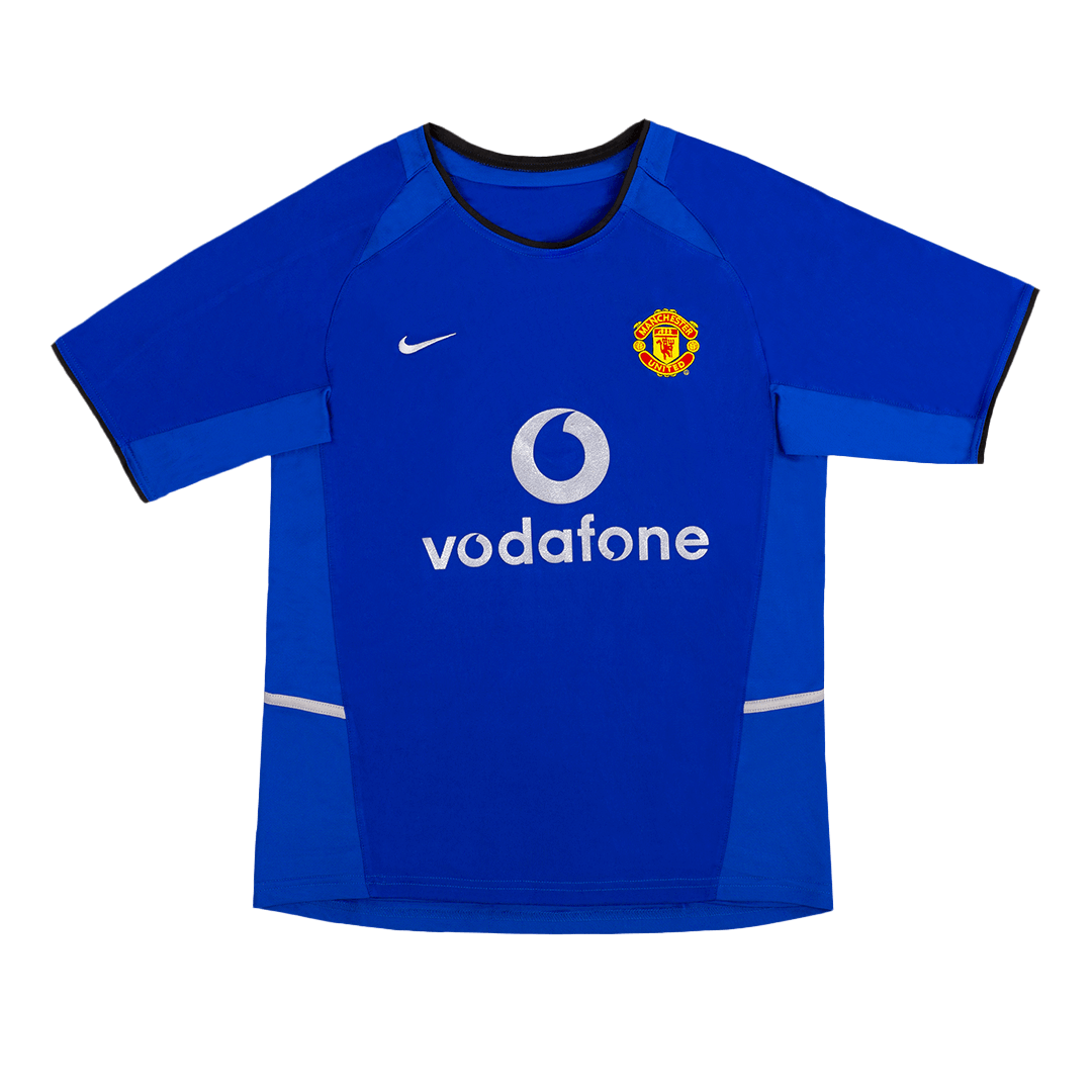 Hochwertiges Retro-Fußballtrikot 2002/03 von Manchester United, drittes Auswärtstrikot für Herren