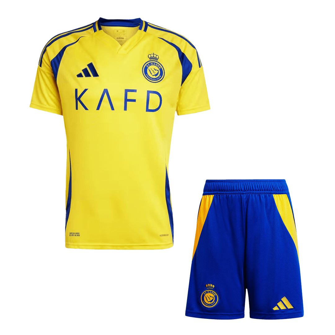 Hochwertiges Al Nassr-Heim-Fußballtrikot-Set (Shirt + Shorts) für Herren 2024/25