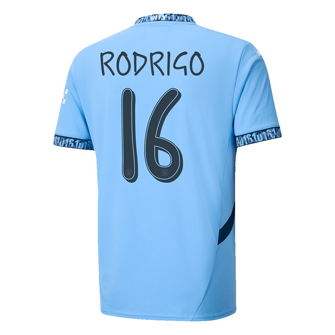 RODRIGO #16 Manchester City Home Football Shirt 2024/25 - UCL