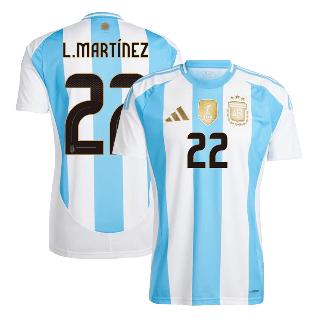 [Super Quality] Men's Argentina L.Martínez #22 Home Soccer Jersey 2024