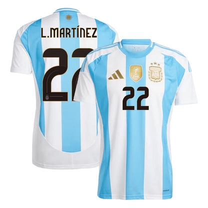 [Super Quality] Men's Argentina L.Martínez #22 Home Soccer Jersey 2024
