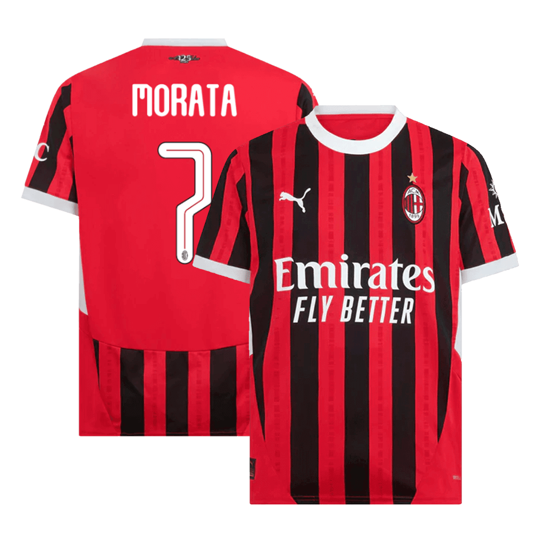 MORATA #7 AC Milan 2024/25 Home Men's Shirt - UCL