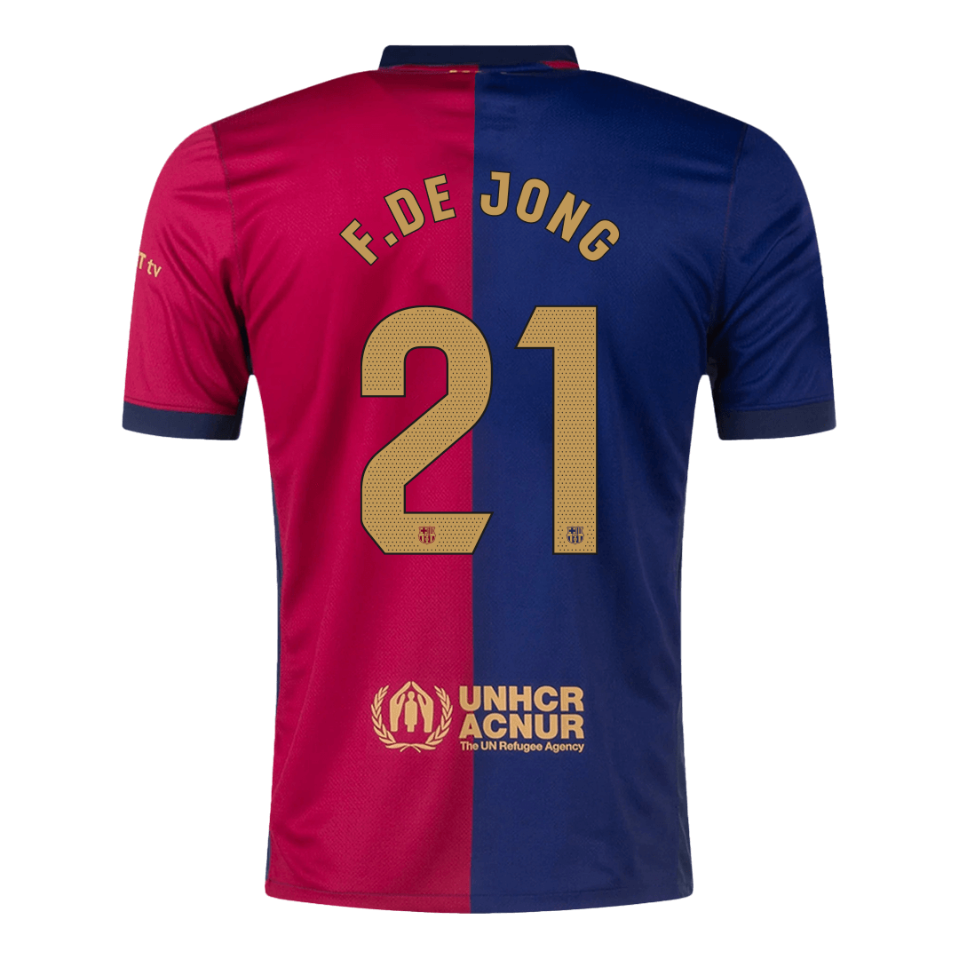 Barcelona Heimtrikot 2024/25 F.DE JONG #21 – Spotify-Logo ohne Text