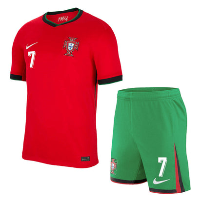 [Super jakość] Męska koszulka domowa Portugal RONALDO #7 (koszulka + spodenki) Zestaw Euro 2024 Top Koszulki Pilka Sklep