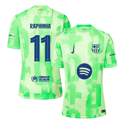 Barcelona Third Away Shirt 2024/25 RAPHINHA #11 - UCL (Spotify Logo Without Text)