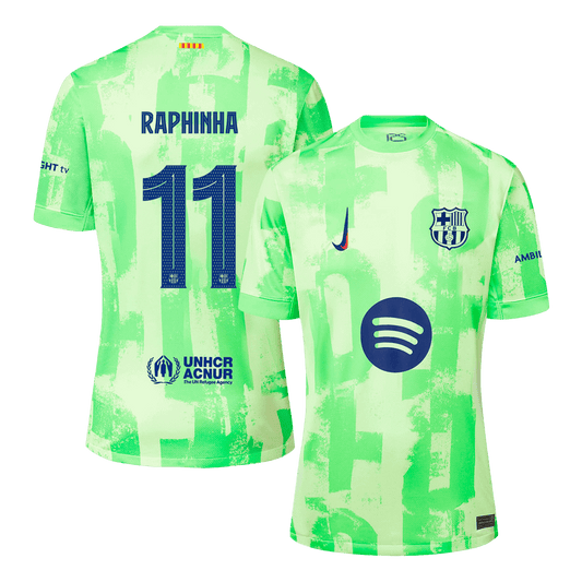 Koszulka Barcelona trzecia wyjazdowa 2024/25 RAPHINHA #11 - UCL (Spotify Logo Without Text)