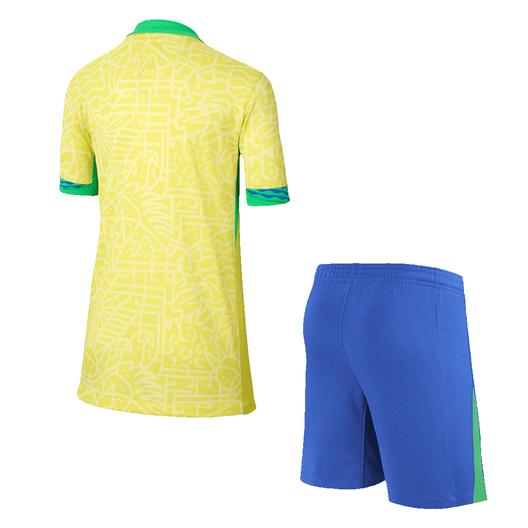 Kid's Brazil Home Jerseys Kit(Jersey+Shorts) Copa América 2024