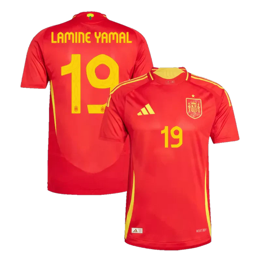 Player Version LAMINE YAMAL #19 Spain Home Soccer Jersey Euro 2024 Go Game Wear