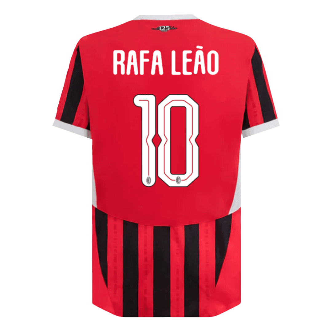 Men's version of the player RAFA LEÃO #10 AC Milan Home Football Shirt 2024/25 - UCL - Slim Fit