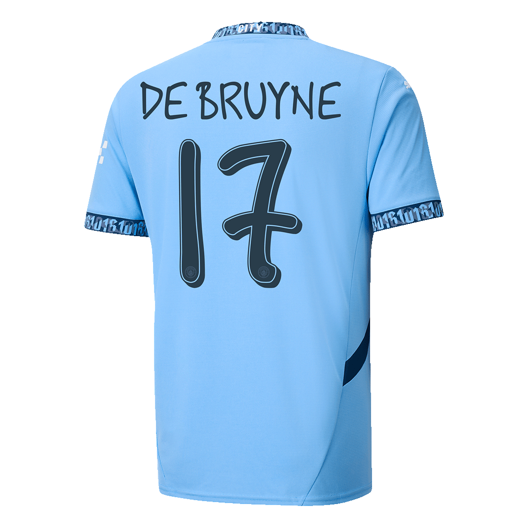 DE BRUYNE #17 Manchester City Home Football Shirt 2024/25 - UCL