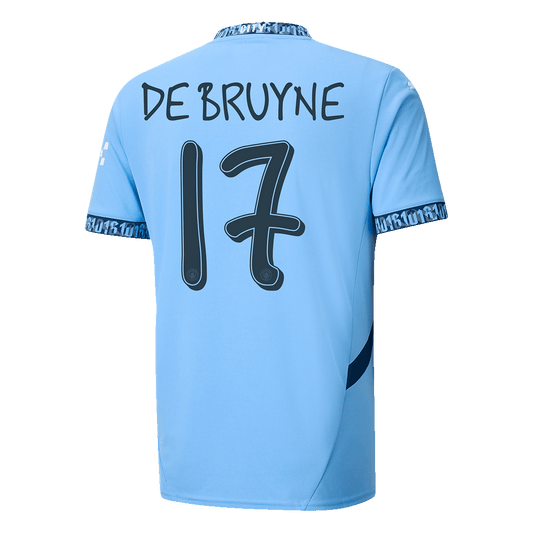 DE BRUYNE #17 Manchester City Home Football Shirt 2024/25 - UCL