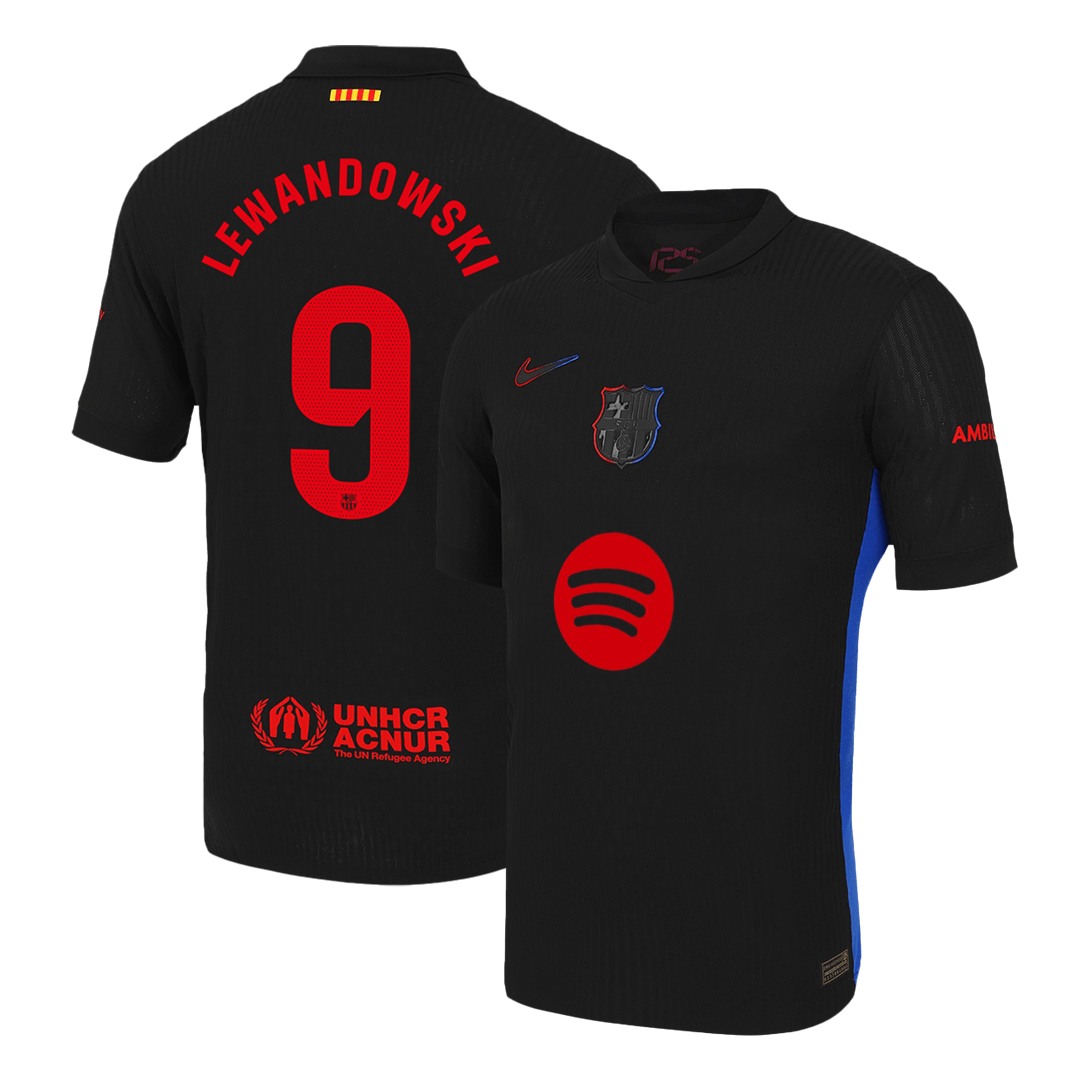 Player Version LEWANDOWSKI #9 Barcelona Away football Jersey 2024/25 - Spotify Logo Without Text Go football World Shop