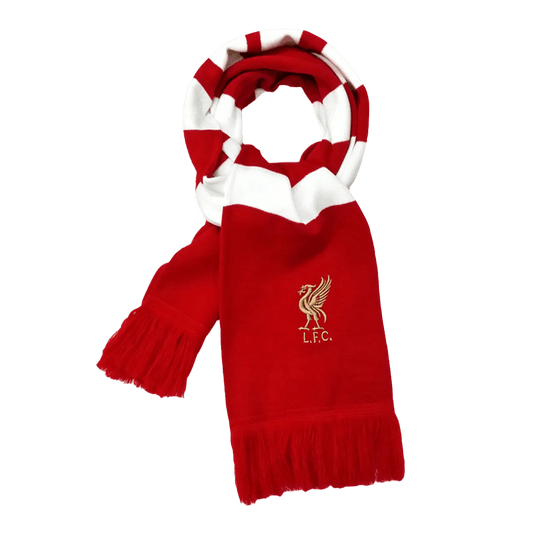 Liverpool Knitted Football Scarf Red and White